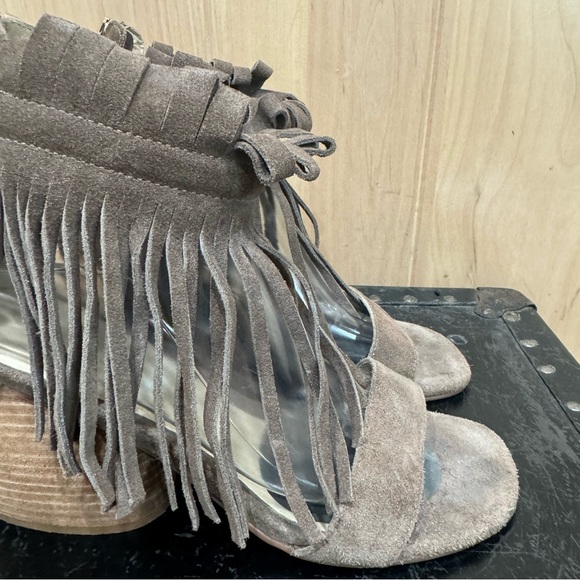 MATIKO SUEDE Morgan FRINGE Sandals HEELS Size 41 Boho - Picture 3 of 16